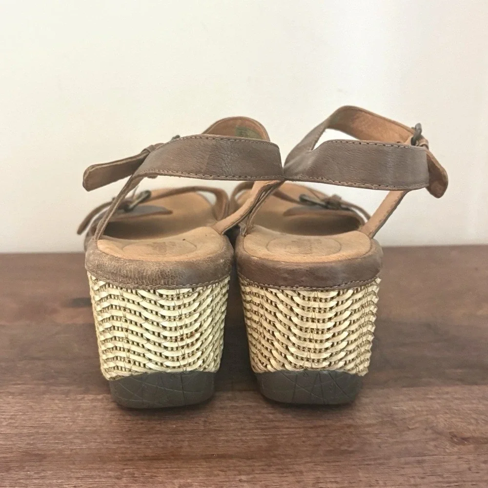 Bussola Sandals Women's 10 EU 41 Strappy Wedge Slingback Leather Trinidad Teagan